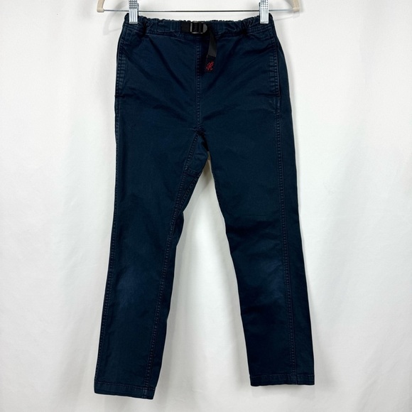 Gramicci Youth Boys Size 8 Navy Belted Twill Straight Leg Pants Adjustable Waist - Picture 1 of 13